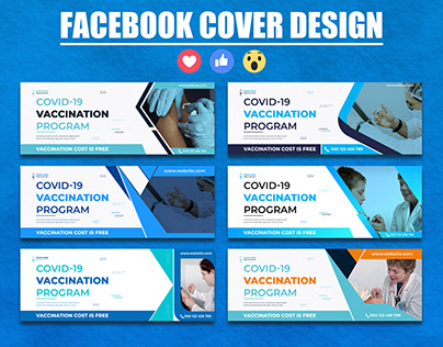 Covid-19 vaccination facebook cover web Banner template