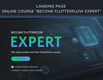 Landing page Online course "Become flutterflow expert"