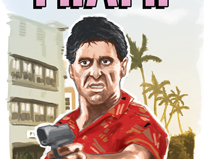 Miami 'Scarface' digital illustration