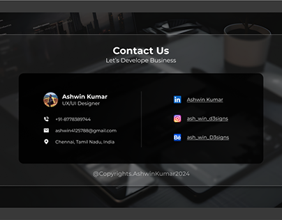 My Profile - Contact us Page UI Design