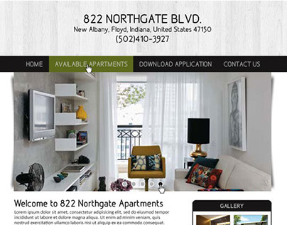 Web Design for 822 Northgate Blvd. Apartment