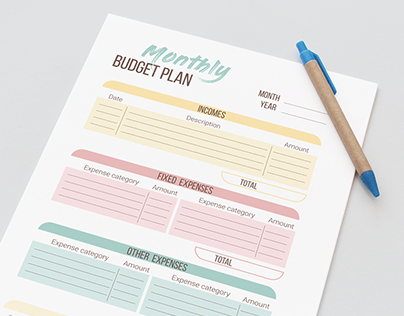Дизайн планера бюджета на месяц и на неделю