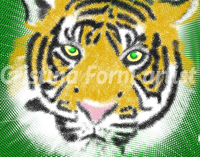 tigre in tecnica arte digitale