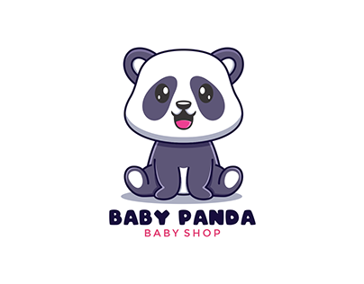 Baby Panda Baby Shop Logo Modern Vector Design Template