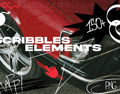150 Scribbles Elements Graphics [FREE DOWNLOAD]