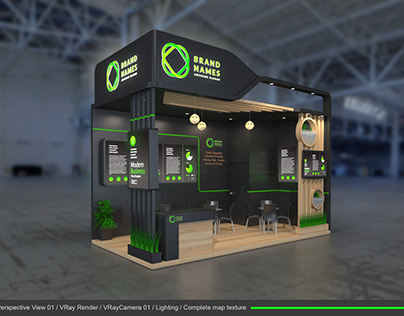 Exhibition Stand 6x3m 2 open sides view
