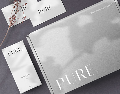 PURE | Natural Cosmetics Brand Logo Concept