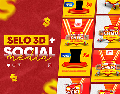 Social Media | Selo 3D - Carrinho Cheio