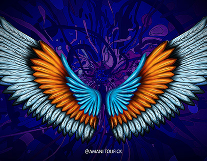 Digital wings painting using wacom intous tablet