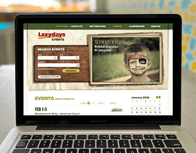 Web Design: Lazydays Events Site
