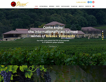 Breaux Vineyard - Website Design