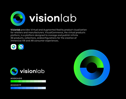 vision lab logo, virtual reality logo, software logo