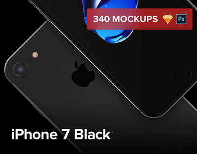 340 iPhone 7 Black Mockups