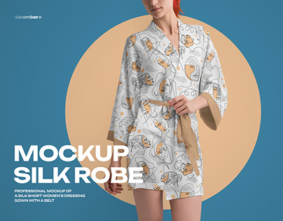 4 Mockups of a Silk Robe