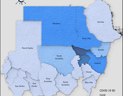 Distribution Covid19 in Sudan (Cartoon map)