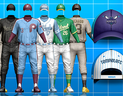 Baseball Full Jersey & Hat Template Mock-ups