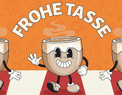 Cafe Frohe Tasse - Mascot design