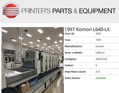 1997 Komori L640-LX by Printers Parts & Equipment