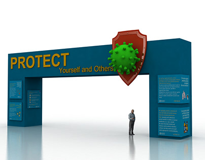 Corona Virus Protection Ads- 3D Gates- Kiva Art/ KSA