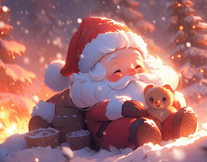 Cute Chibi Santa Claus Wallpaper