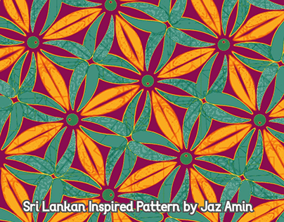 Sri Lankan Inspired Floral Pattern Set