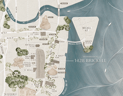 Illustrated Map - Brickell 1428