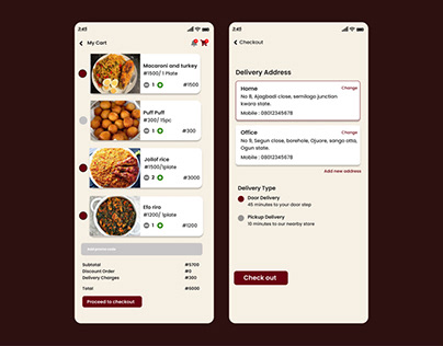 Food app Checkout Screen