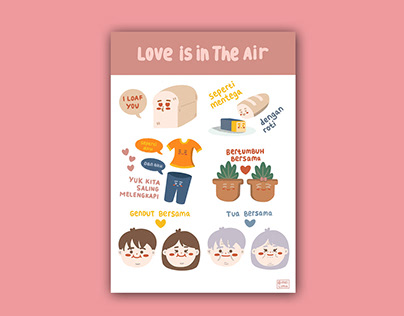 Sticker Sheet "Love is In The Air" - Illustration