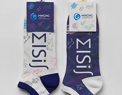Socks design for NUST MISIS| Mockup by Freepik