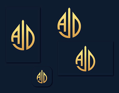 AJD Drop Luxury Initial Letters Logo Design