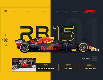 Red Bull / Sport Car Web UI Design