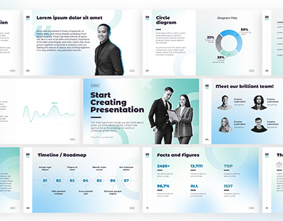 Pitch deck. Clean presenation with 2 accent colors