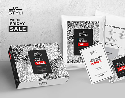 STYLI White Friday Sale Packaging design