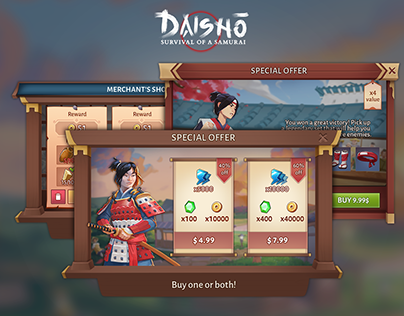 Project thumbnail - Daisho: Survival of a Samurai | Special Offers | UI