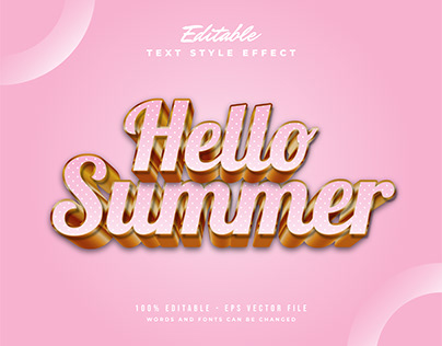 3D Pink and Gold Text Effect