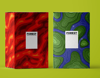 Diseño de empaque abstracto para FOREST COFFEE