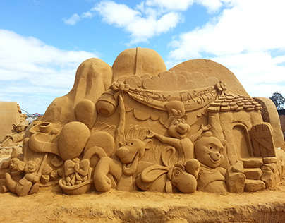Winnie the Pooh Sand Sculpture