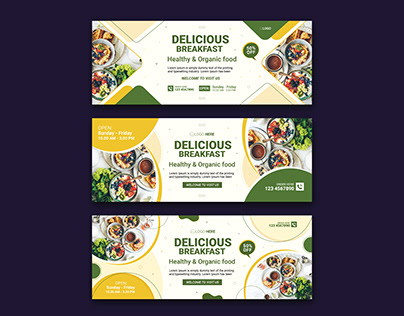 Food social media cover and web banner design