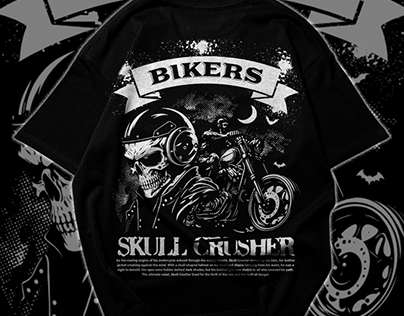 Skull biker/rider tee design