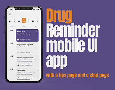 Drug reminder mobile app UI design