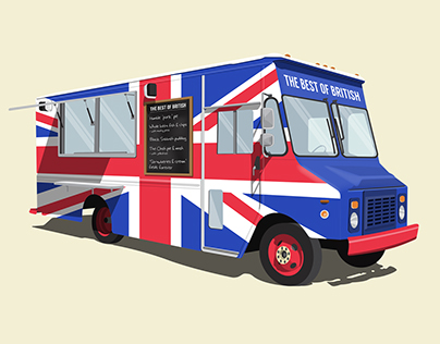 The Best of British Food truck illustration