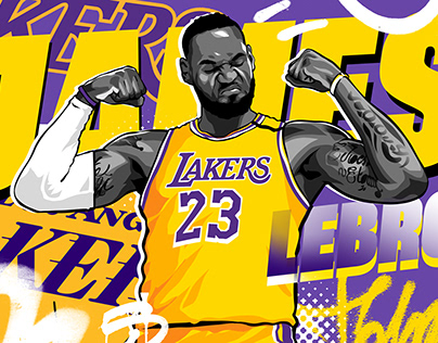 Project thumbnail - LeBron James & Kobe Bryant Illustration artwork