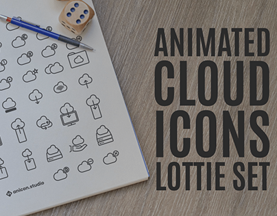 Cloud LOTTIE icons SET