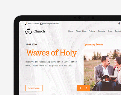 Church WordPress Theme - Tablet View