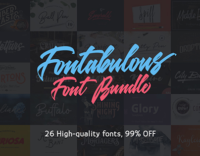 The Fontabulous Font Bundle: 26 Fabulous Fonts – 99% Of