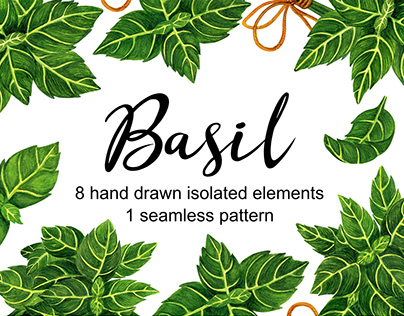 Basil watercolor set