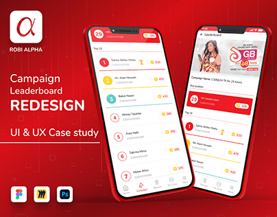 Recharge App Leaderboard Redesign| UI/UX Case Study