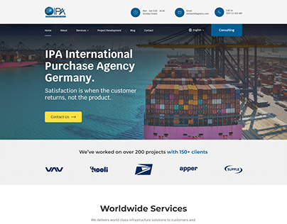 Logistics Purchase Agency Website Landing Page UI