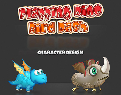 Mobile Game App Design Flapping Dino Bird Dash