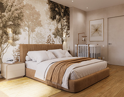 3d visualization of the bedroom interior design